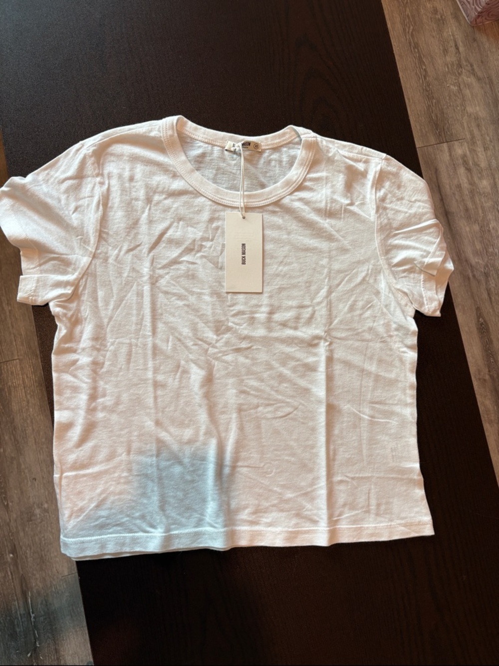 Buck Mason White Pima Boxy Crew Tee Short Sleeve XS Retail $48 NWT